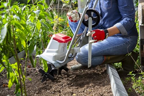 IKRA motoazada eléctrica motocultor IET 1030, Ancho de Trabajo 30cm, Profundidad 20cm, 1080W