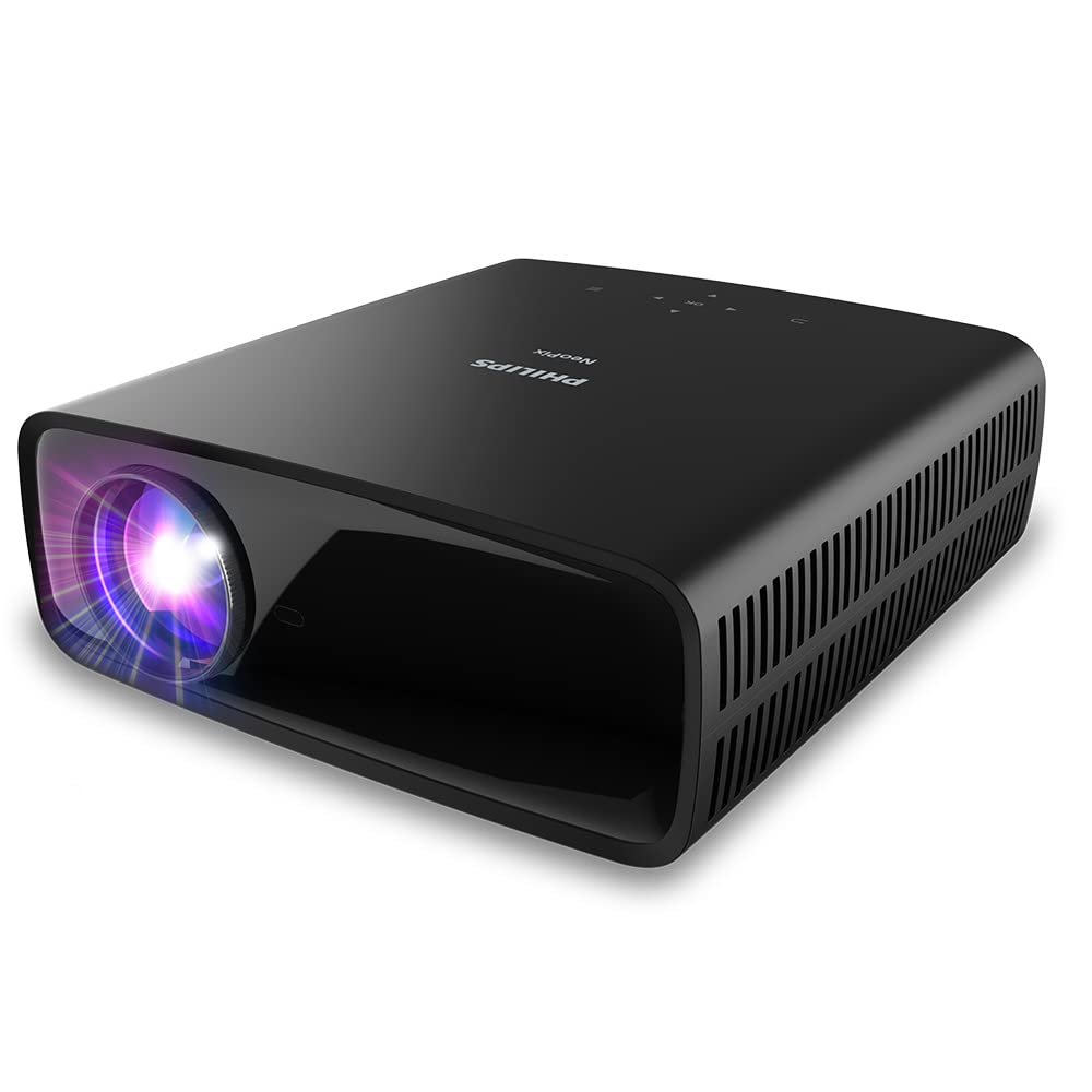 Philips NeoPix 720, proyector True Full HD 1080p con Android TV y Chromecast Integrados, HDMI y USB-C, Sonido Potente y Ultra Luminoso