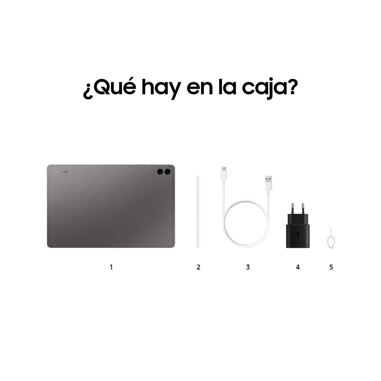 Samsung Galaxy Tab S9 FE+ - Tablet + Cargador, 256 GB, Wifi, S Pen incluido, Batería de Larga Duración, Clasificación IP 68, Gris (Versión Española)