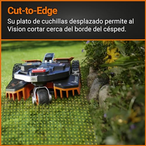 WORX Landroid Vision M600 Robot cortacésped WR206E.1 para Jardines de hasta 600 m² Robot cortacésped Inteligente sin Cable delimitador WiFi y Bluetooth Evasión Activa de obstáculos con tecnología AI