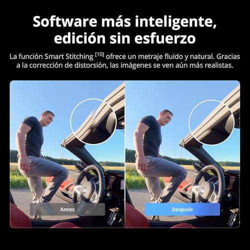 Pack Esencial dji Osmo 360, cámara 360 con Imagen 360° de 1 Pulgada, Video 360° en 8K Nativo, Video 4K/120 fps y 170° Boost, Kit de Palo de Selfie Invisible de 1.2 m, batería extendida con 2 baterías