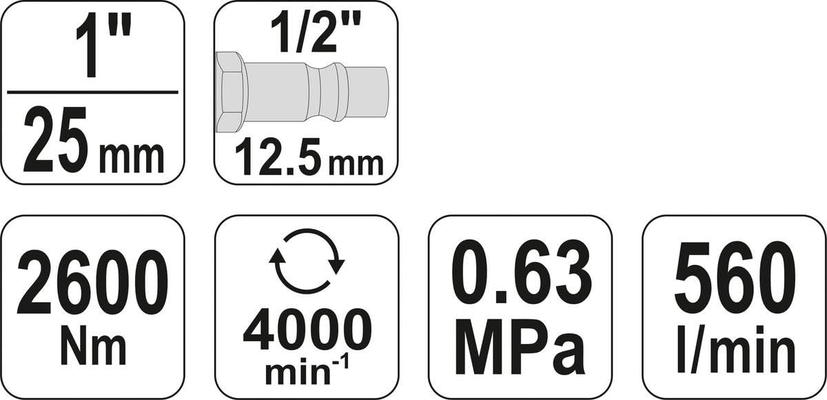 YATO YT-0960 - Llave de aire 1 '' 2600nm