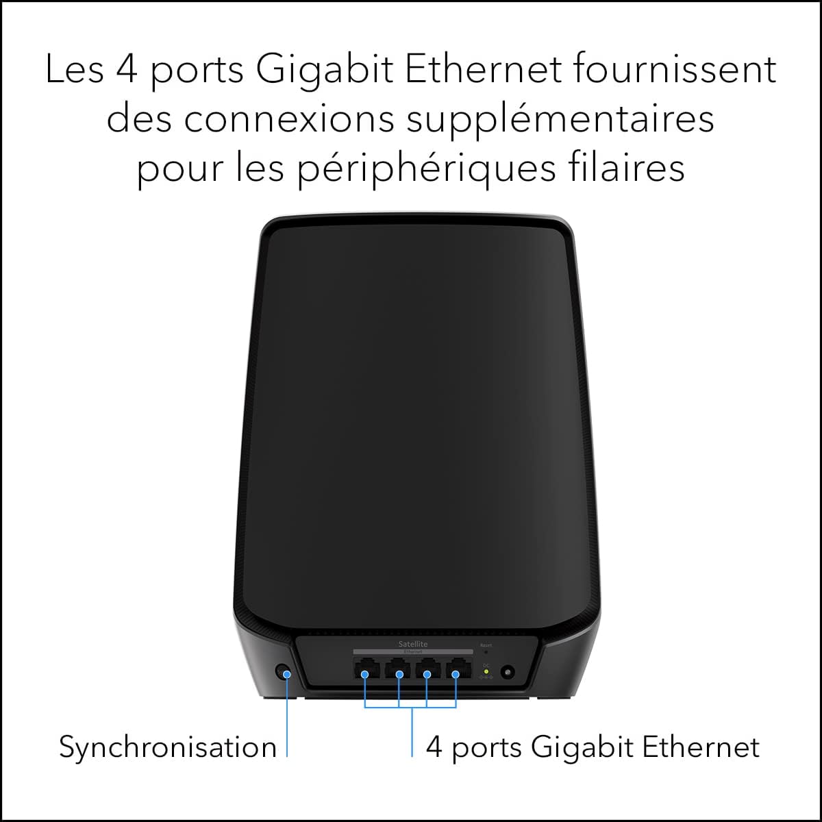 NETGEAR Satellite Orbi Tri Bandas WiFi 6 (RBS860B) - Compatible con su Base Orbi WiFi 6, agregue hasta 230m2 para velocidades WiFi de hasta 6 Gbps | WiFi 11AX Mesh AX6000