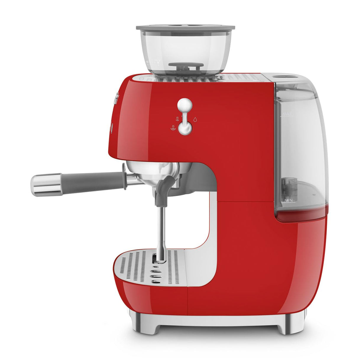 SMEG EGF03RDEU Cafetera Espresso con Molinillo, Plastic, Rosso
