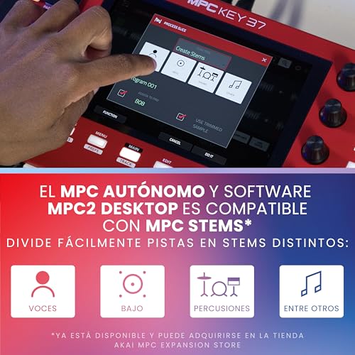 AKAI Professional MPC Key 37 - Centro de producción autónomo caja de ritmos, teclado MIDI, sintetizador con wifi, Bluetooth, pantalla táctil, plugins