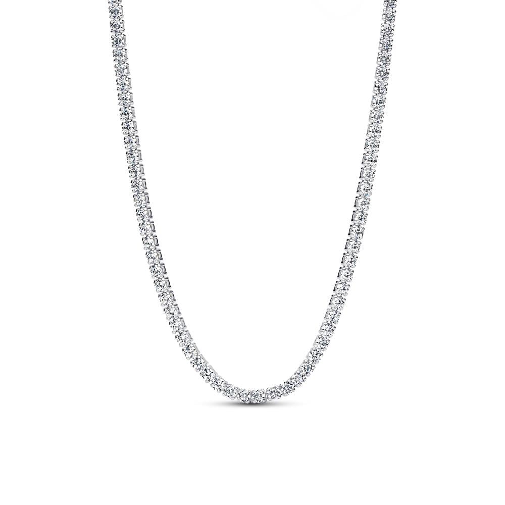 PANDORA Timeless 393806C01-40 - Gargantilla de tenis de plata de ley con circonitas cúbicas, tamaño: 40 cm, 40cm, Plata esterlina, Circonia cúbica