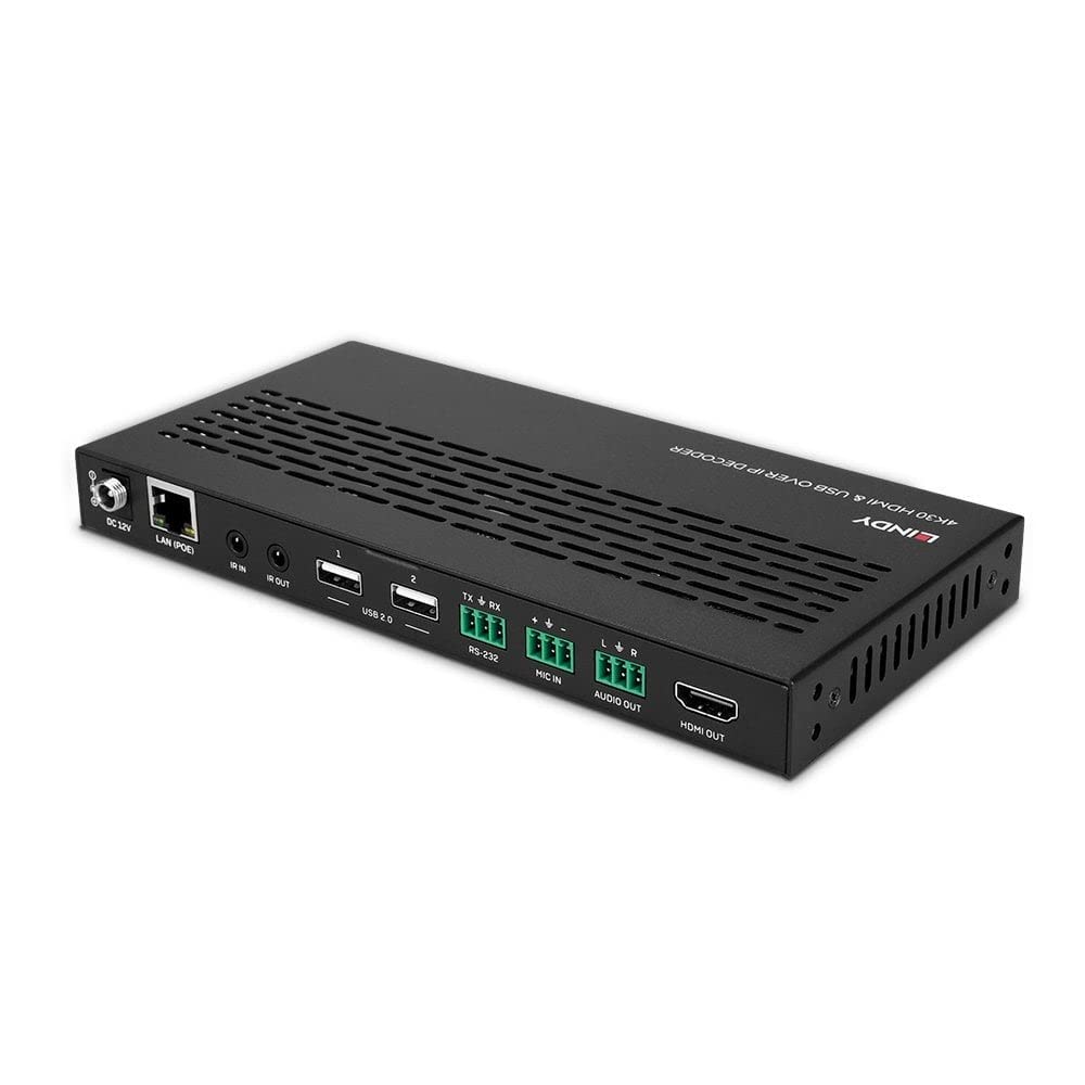 Lindy 38397 4K30 HDMI y USB sobre IP Extensor - Decodificador
