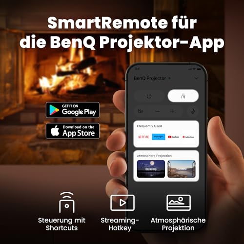 BenQ GV50 proyector láser portátil de Techo 1080p con Base de trípode | Proyección con ángulo Giratorio | 500 lúmenes | Altavoz Bluetooth 18W | Google TV | Chromecast y AirPlay | Enfoque automático
