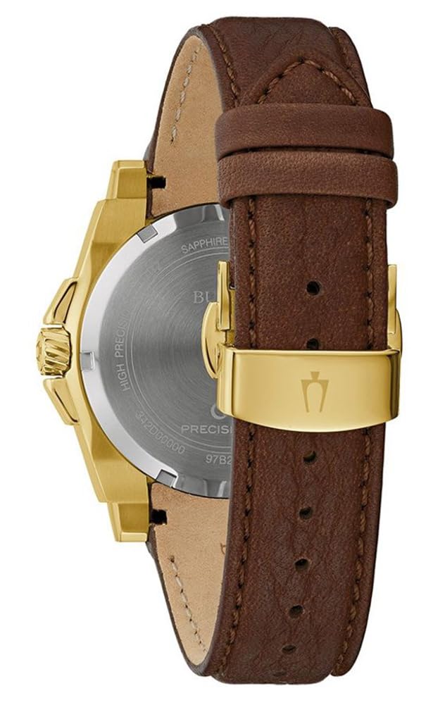 Bulova Reloj Analógico para Hombres de Cuarzo con Correa en Cuero 97B216