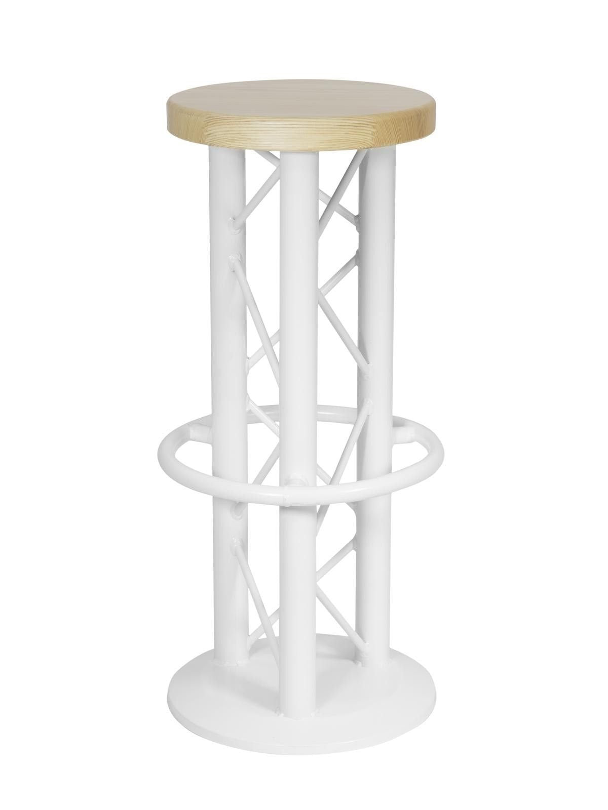Alutruss 60320119 - Taburete de Bar con Base, Color Blanco