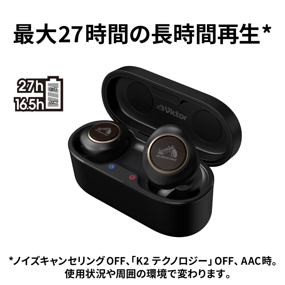 JVC Auriculares True Wireless, Serie Wood (Dome de Madera), Bluetooth 5.2, Cancelación de Ruido, HA-FW1000T-U