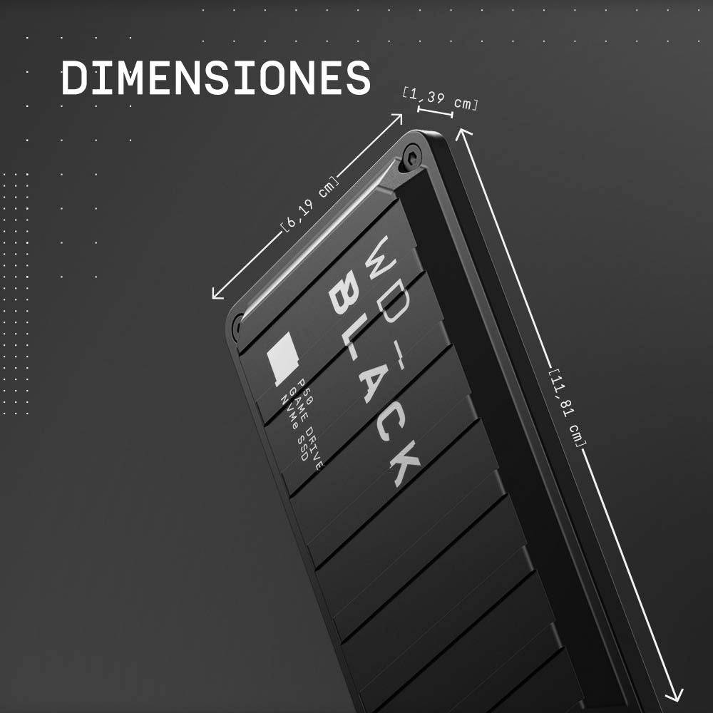 WD_BLACK P50 Game Drive de 4 TB - Velocidades SSD NVMe hasta 2000MB/s - Funciona con PC/Mac y PlayStation
