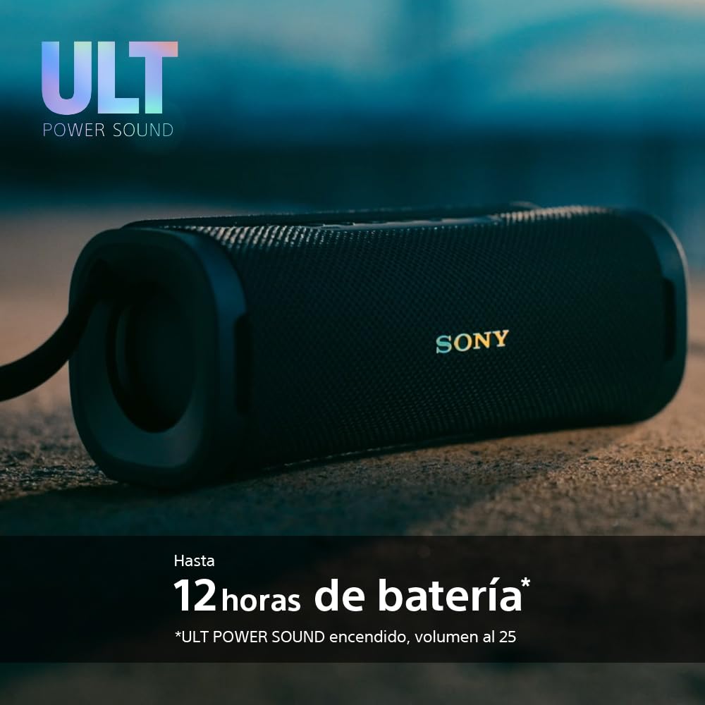 Sony ULT Field 1 Altavoz inalámbrico Bluetooth portátil con ULT Power Sound, Ultimate Deep Bass, IP67, Resistente a los Golpes, 12H de batería, Llamadas nítidas, Negro