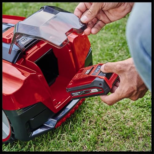 Einhell Robot cortacésped FREELEXO Smart 750 LCD+ Power X-Change (Puesta en Red Inteligente, cálculo de Tiempo de siega dependiente del Tiempo, 750 m², Modo de Segunda área, Incl. Kit instalación)