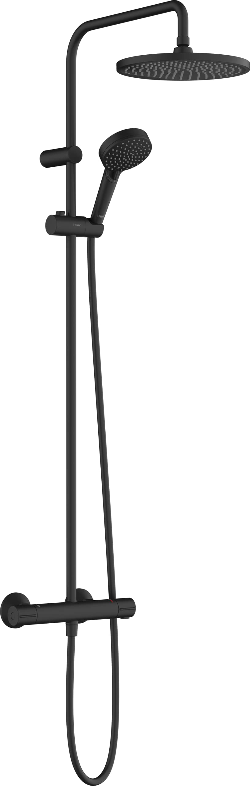 hansgrohe Vernis Blend Sistema de ducha con termostato 240 1 tipo de chorro, negro mate, 26426670