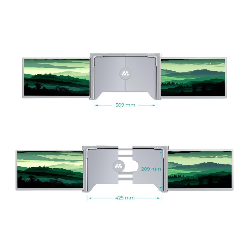 MISURA | Monitores Duales LCD portátiles de 14" One Cable (USB-C) | Full HD, 25 ms, 1000:1, W-LED