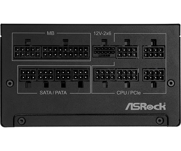 Fuente ALIMENTACION ASROCK SL-1000GW,PSU,1000W,80 Plus Gold,135MM,Modular,PCI-E 5.1 (12+4pin) x1,PCI-E (6+2 Pin) x3,SATA (5 Pin) x9 (Blanca)