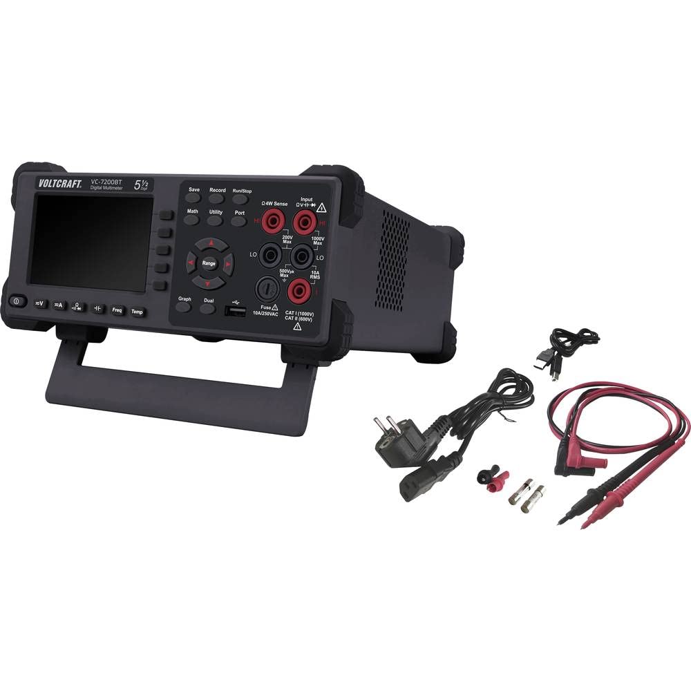 VOLTCRAFT VC-7200BT - Multímetro digital de mesa (cat. I 1000 V, cat. II 600 V, indicador de cuentas): 200000