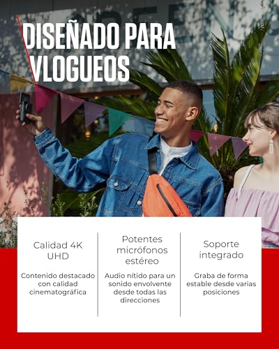 Canon Powershot V10 Starter Kit + Accesorios + Memoria 64GB, Cámara Vlogging y Streaming, Sensor 1" 20,9 MP, Vídeo 4K, Objetivo 19mm, WiFi, Bluetooth y USB-C, Pantalla Táctil Ángulo Variable, Negro