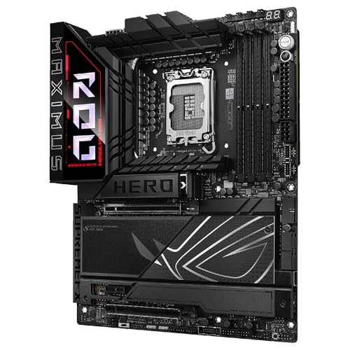 ASUS ROG Maximus Z890 Hero - Placa Base ATX, 22+1+2+2 etapas de Potencia, DDR5, PCIe 5.0 Compatible con GPU de última generación, Seis M.2, WiFi 7, overclocking AI, PCIe Q-Release Slim