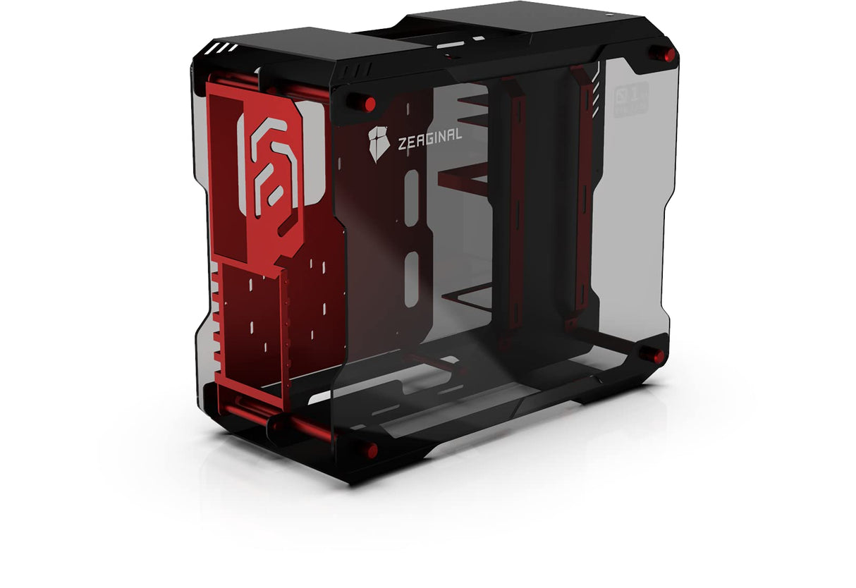 Zeaginal ZC-01M Plus (Negro/Rojo) - Carcasa del Ordenador Abierto ATX