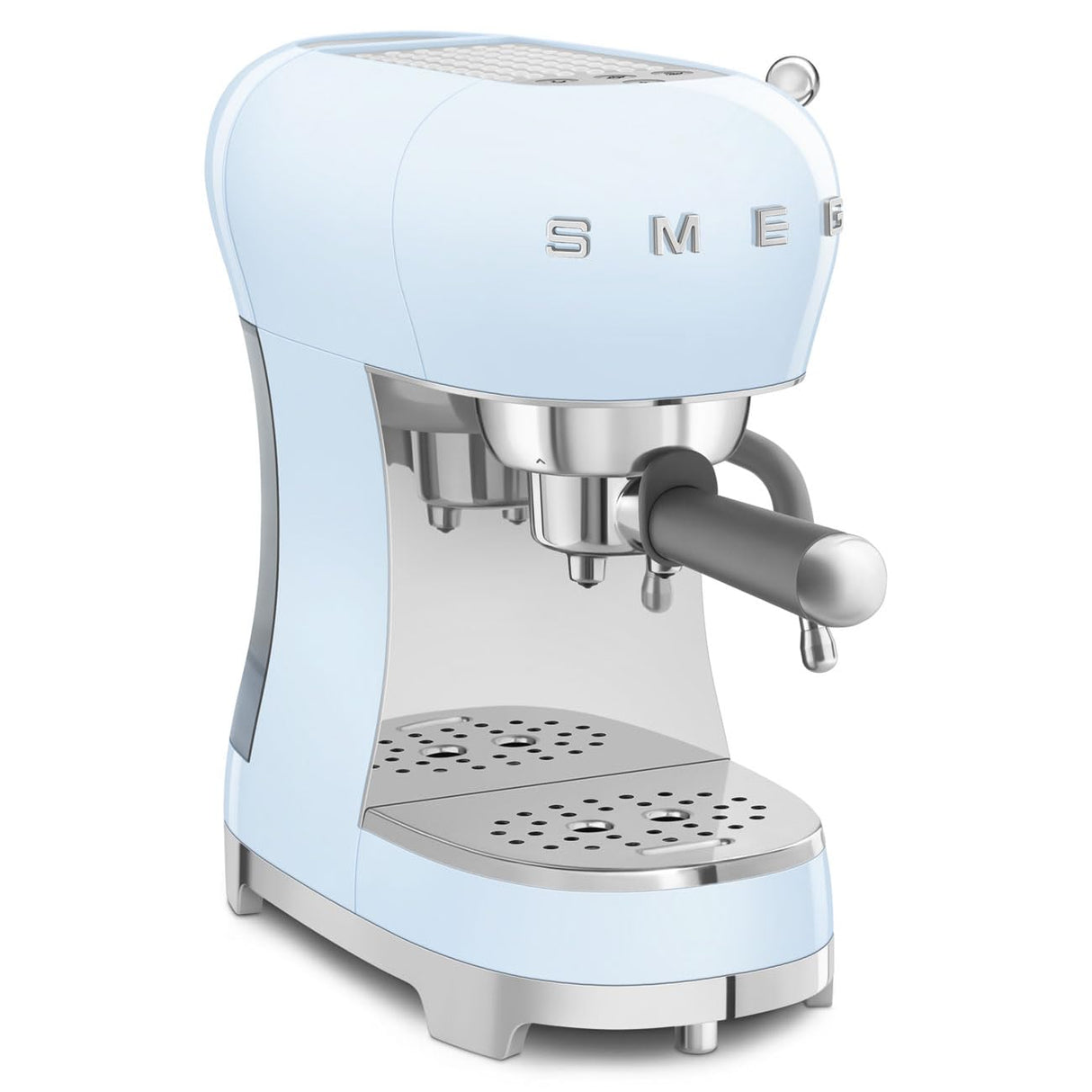 Smeg, ECF02PBEU - Máquina espresso con función de vapor capuchino, bloque térmico, caja grande de taza y doble función café, depósito de agua de 1 l, sistema de fácil uso, 1350 W, azul