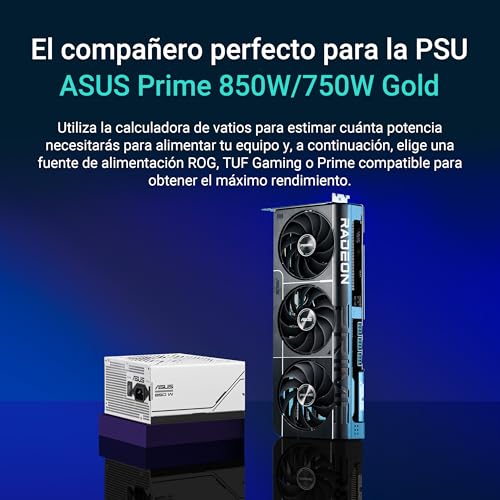 ASUS Prime Radeon RX 9070 XT OC Edition, Tarjeta gráfica (PCIe 5.0, HDMI/DP 2.1, diseño de 2,5 Ranuras, Ventiladores axial-Tech, rodamientos de Ventilador de Doble Bola, BIOS Doble, GPU Guard)