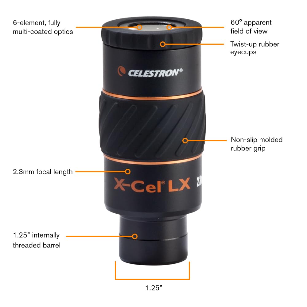 Celestron 93420 X-Cel LX Series: ocular de 1,25'', 2,3 mm