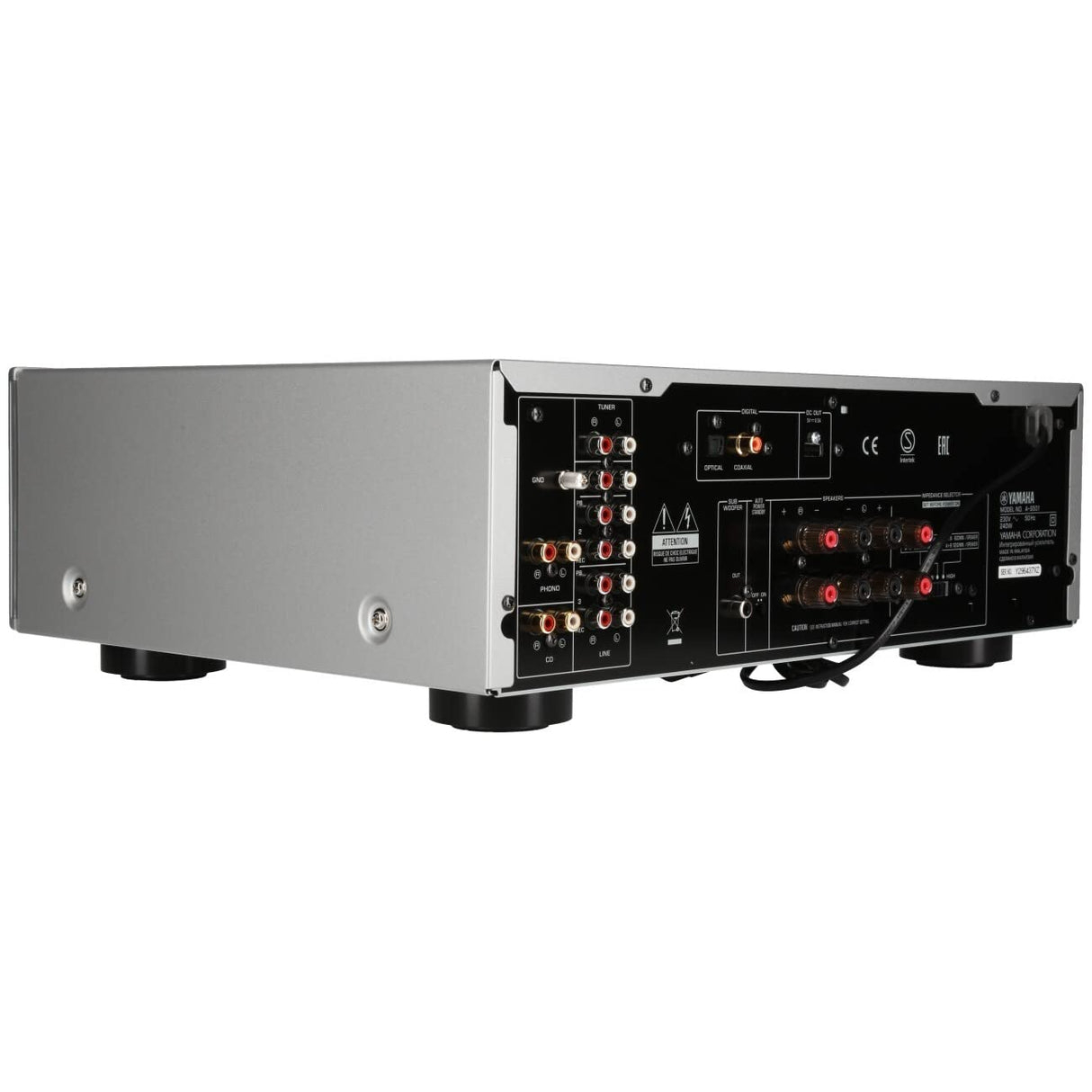 Yamaha AS-501 - Amplificador integrado estéreo de 120 W por canal, plata