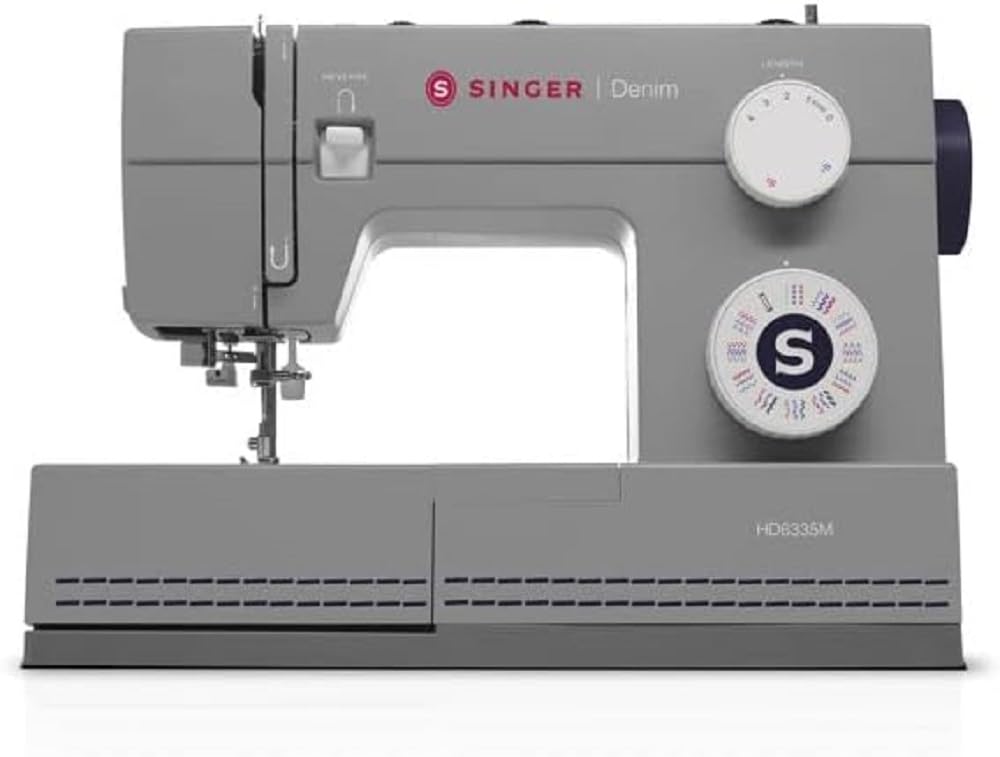 Singer “Heavy Duty Jeans 6335M Denim” - Macchina da cucire a 32 punti con potente motore per tessuti spessi, strati multipli e jeans