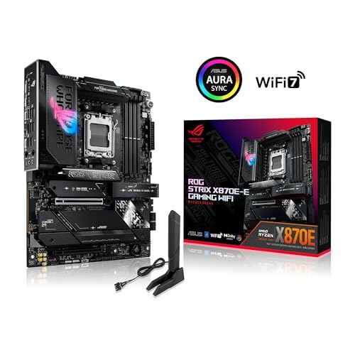ASUS ROG Strix X870E-E Gaming WiFi - Placa Base AMD ATX, 18+2+2 etapas de Potencia, DDR5, 5X M.2, PCIe 5.0 Compatible con GPU de última generación, WiFi 7, USB 20G con PD 3.0 de hasta 30 W