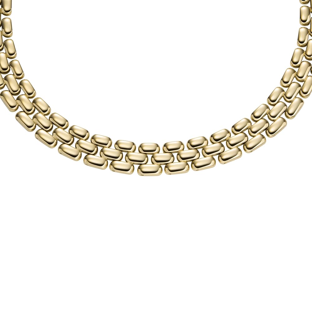Fossil Pulsera de mujer de acero inoxidable con cierre desplegable