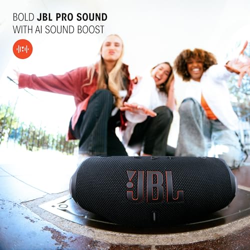 JBL Charge 6, Altavoz Bluetooth portátil inalámbrico, 28h de batería, Resistencia al Agua IP68, a Prueba de Polvo y caídas, Sonido Pro con AI Sound Boost, Compatible con Auracast, Multicolor