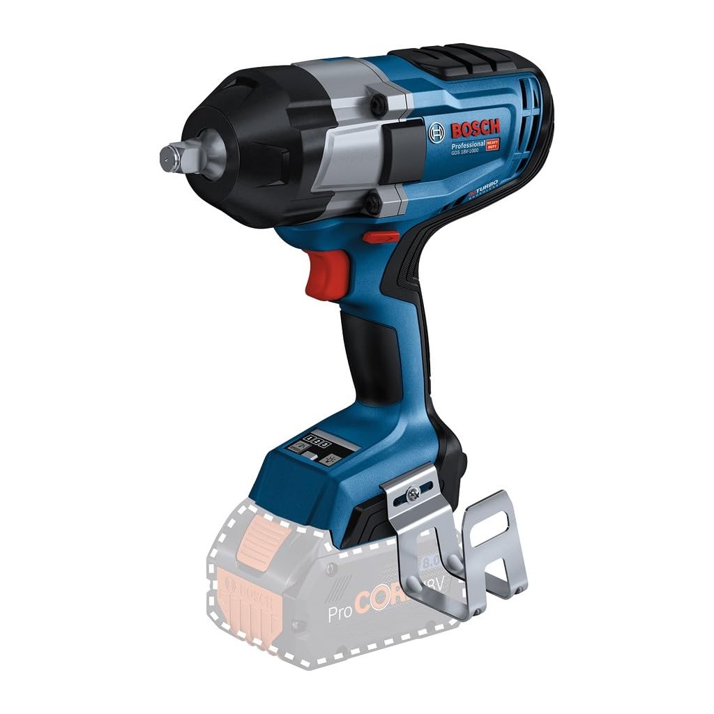 Bosch Professional BITURBO GDS 18V-1000 - Atornillador de impacto a batería (Brushless, 18V, 1000 Nm, tornillos hasta M24, sin batería, en caja)