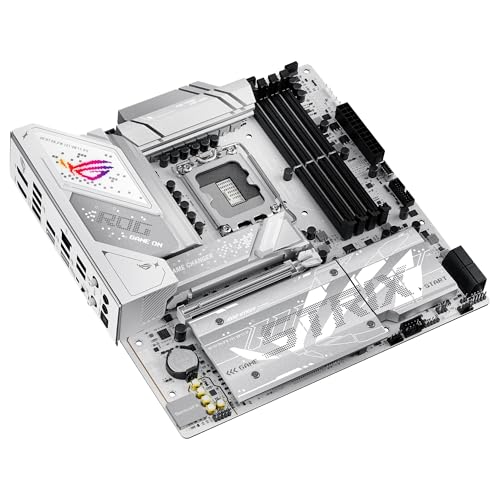 ASUS ROG Strix B860-G Gaming WiFi, Placa Base mATX, preparada para PC con IA Avanzada, 14+1+2+1 etapas de Potencia, Ranuras DDR5, PCIe 5.0, Cuatro Ranuras M.2, WiFi 7, AI Networking II, Aura Sync RGB