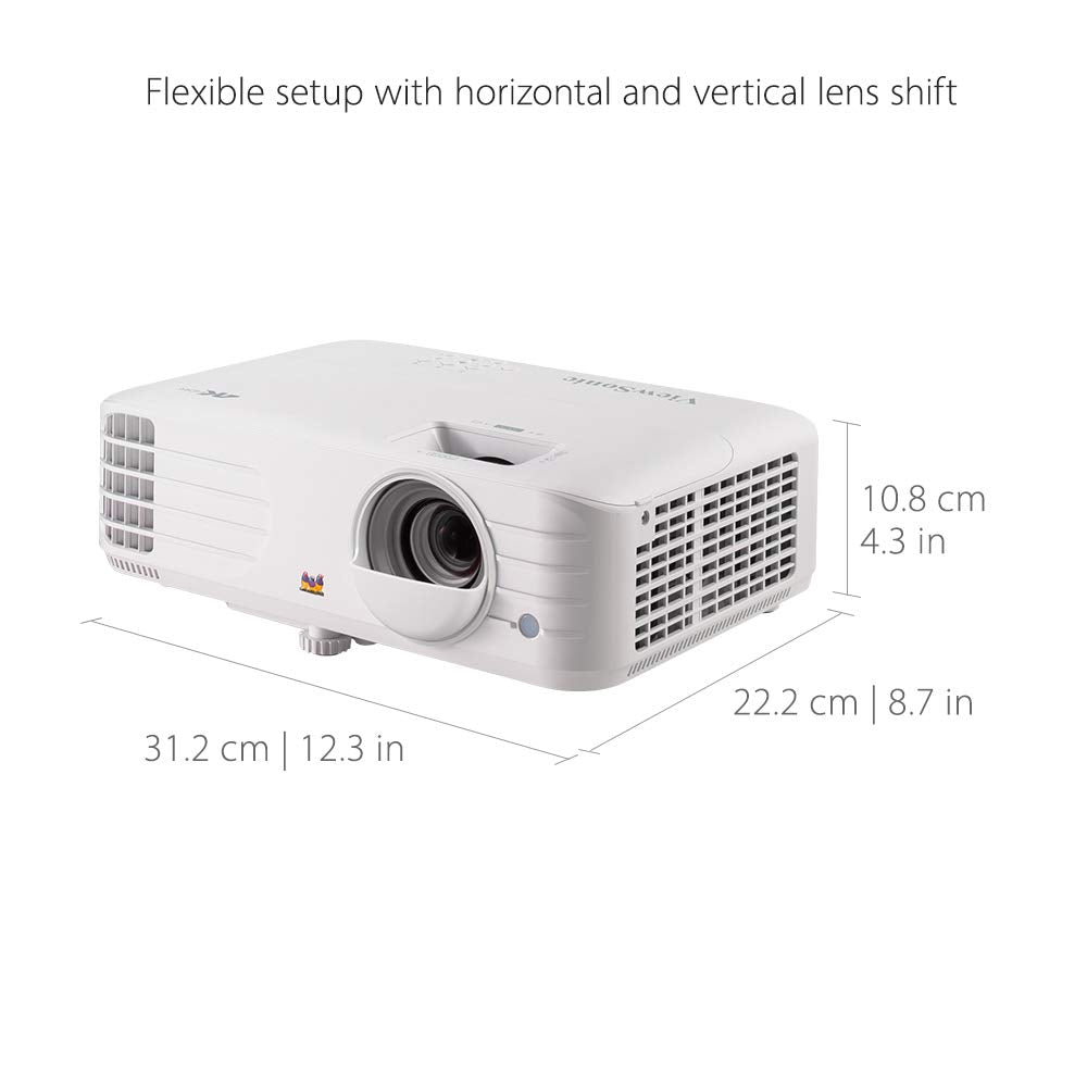 Viewsonic Proyector DLP UHD para cine en casa PX701-4K (4K, 3200 lúmenes ANSI, 2 HDMI, altavoz de 10 W, zoom óptico de 1,1 x, HDR), color blanco