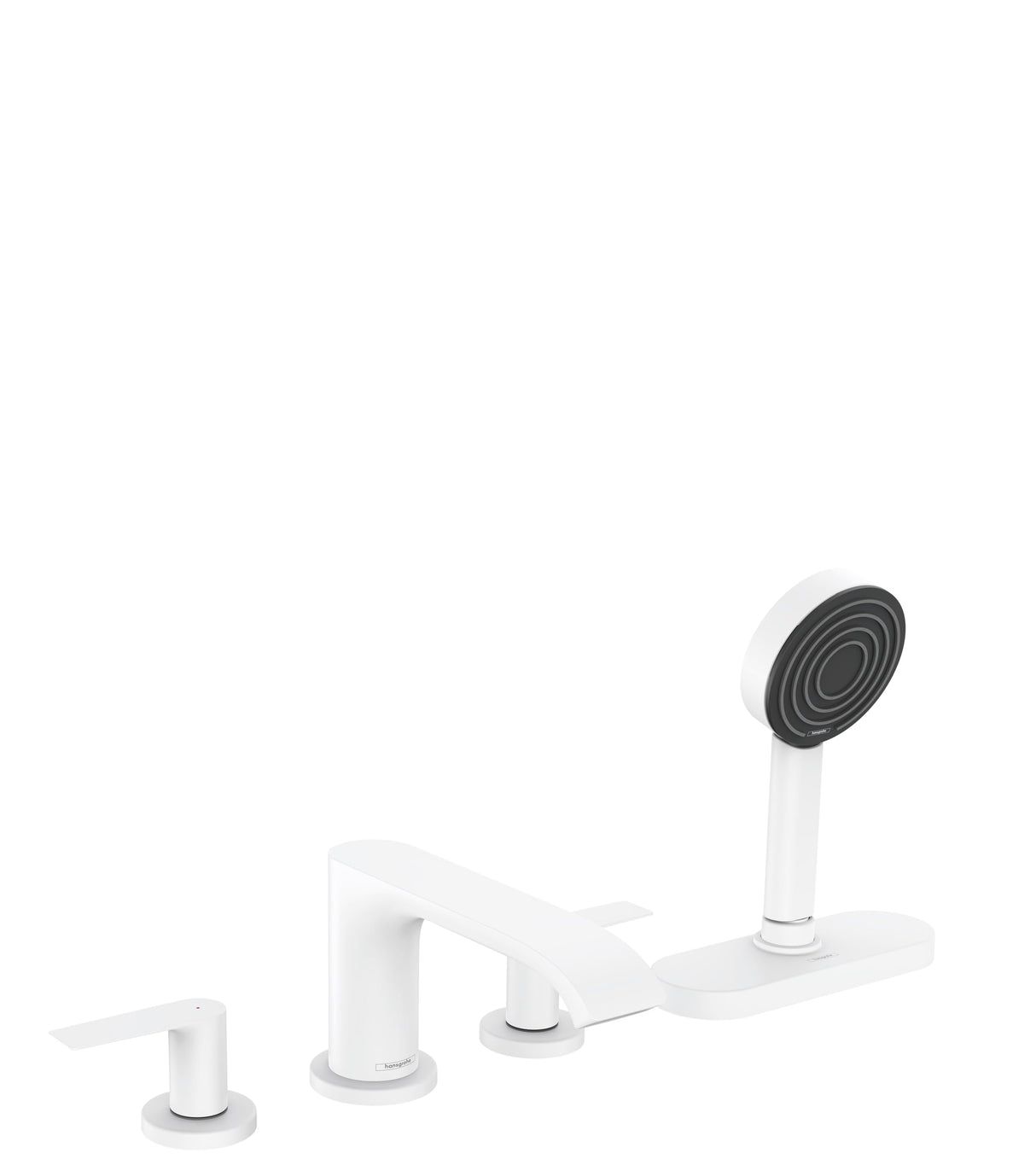 hansgrohe Vivenis Mezclador de 4 agujeros para borde de bañera con sBox, blanco mate, 75444700