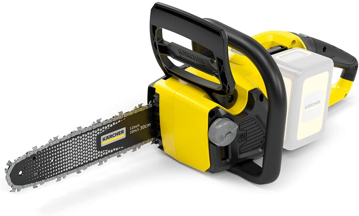 Kärcher 18 V Motosierra CNS 18-30, longitud de espada: 30 cm, lubricación de cadena automática, protección antirretroceso, máx. 35-70 cortes, compatible con batería 18 V Kärcher, batería no incluida