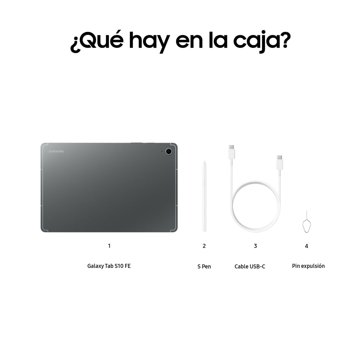 Samsung Galaxy Tab S10 FE 128GB, Tablet Android + S Pen, Galaxy AI, 8GB RAM, Pantalla de 10,9", Batería de Larga Duración, Gris, Garantía del Fabricante 3 Años + 1 Año Extra