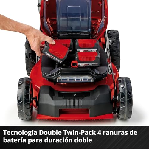 Einhell Professional Cortacésped con batería GP-CM 36/47 S Li BL Power X-Change (36 V, 47 cm de Ancho de Corte, hasta 700 m², sin escobillas, Cesta 65 L, Incl. 4x4,0Ah baterías, 2X Twincharger)