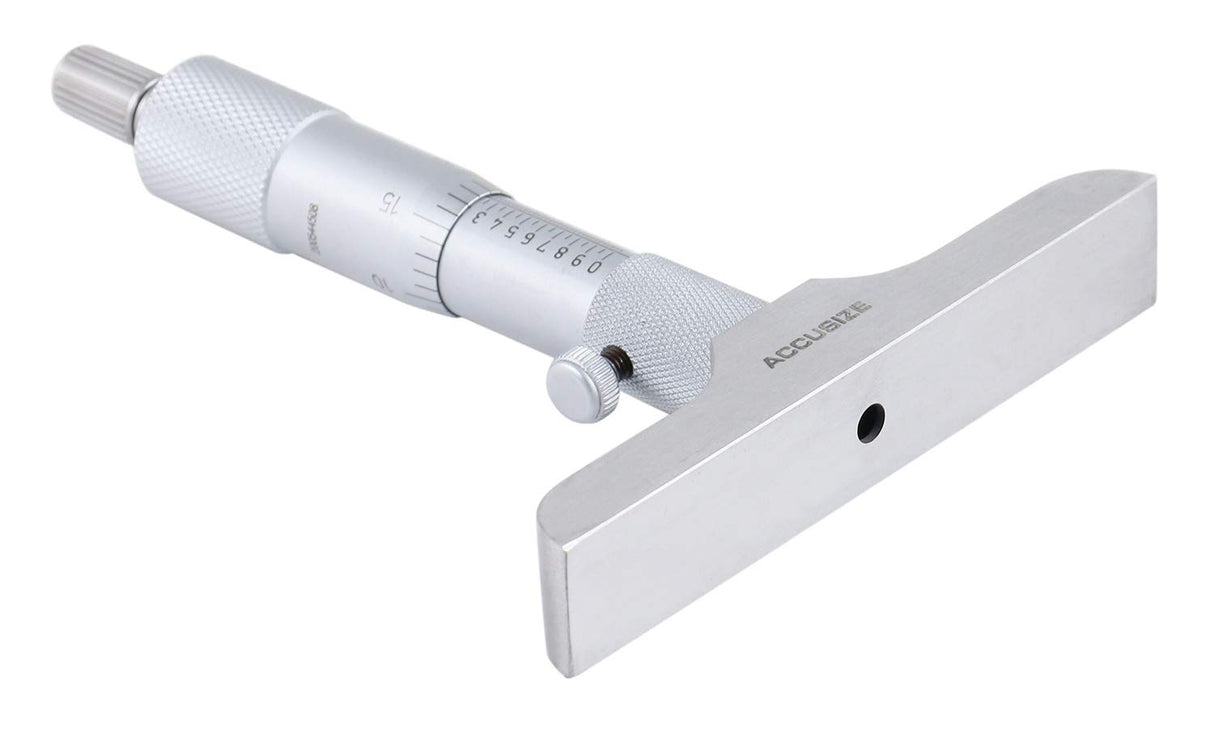 accusize – 6 "Profundidad micrómetros, base de profundidad 4," con 6 varillas en caja de sábana bajera ajustable, # 2025 – 4201