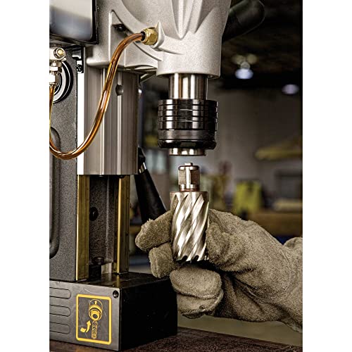 DeWalt DWE1622K-QS Columna electromagnética con taladro morse 1200W 50 mm, Negro y amarillo