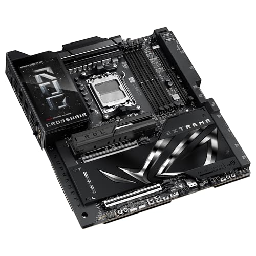 ASUS ROG Crosshair X870E Extreme - Placa Base AMD E-ATX, 20+2+2 etapas de Potencia, DDR5, PCIe 5.0 Compatible con GPU de próxima generación, Cinco M.2, Wi-Fi 7, ASUS AI Advisor, LCD de 5 Pulgadas