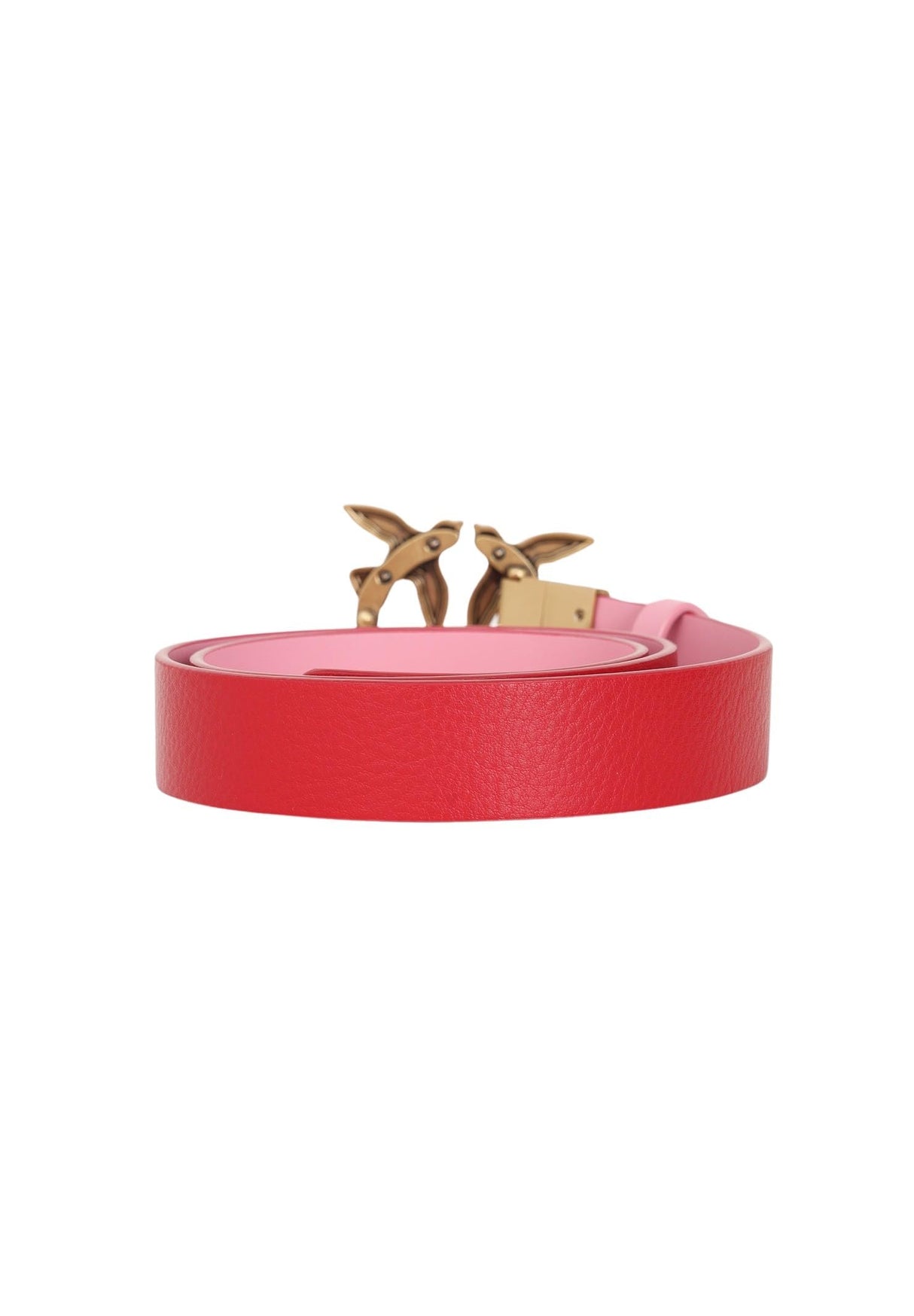 Pinko Love Berry H3 Belt Piel Bottalata+Vit.Seda Cinturón, Rn6q_Mult.Rojo/Rosa-Antique Gold, L para Mujer