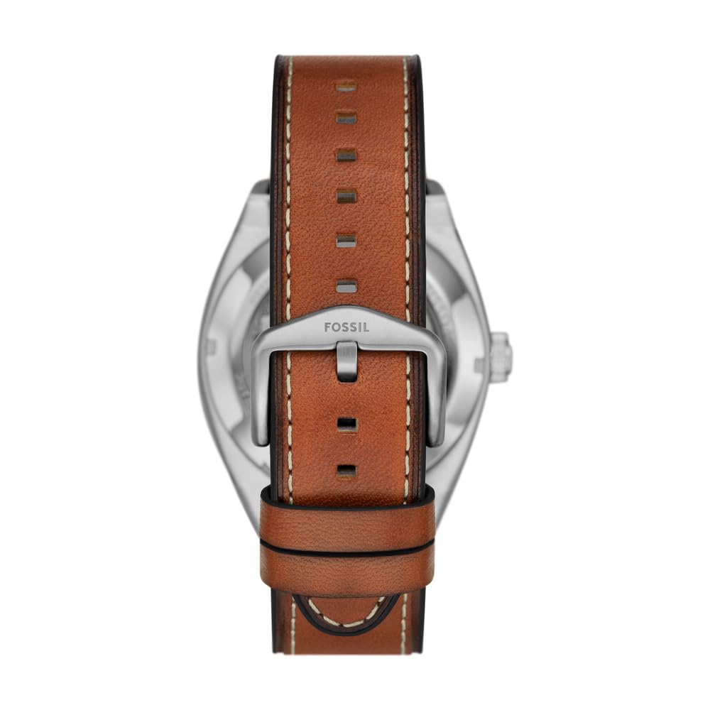 Fossil Reloj Analógico para Hombre de Automático con Correa en Cuero ME3261, Verde Esmeralda