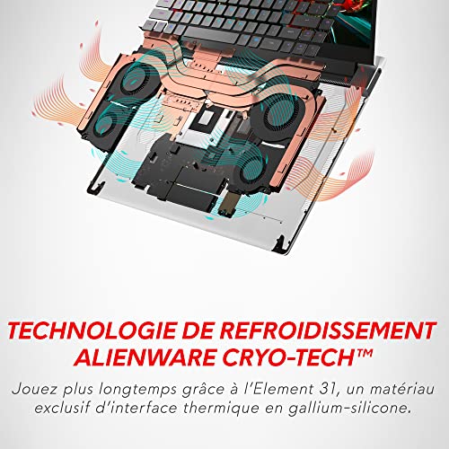 Dell Alienware x15 R2 Intel Core i7-12700H Portable Gaming 15.6" QHD Lunar Light 16GB RAM SSD 512GB NVIDIA GeForce RTX 3070 Ti Win 11H Advanced Alienware AlienFX Teclado