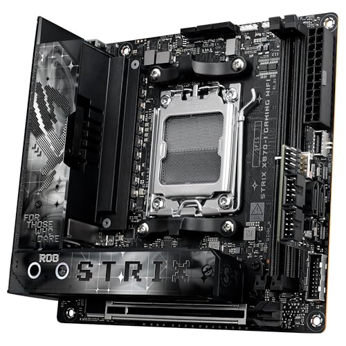 ASUS ROG Strix X870-I Gaming WiFi - Placa Base AMD Mini-ITX, 10+2+1 etapas de Potencia, DDR5, 2X M.2, PCIe 5.0 Compatible con GPU de última generación, WiFi 7, USB4, ROG Strix HIVE II