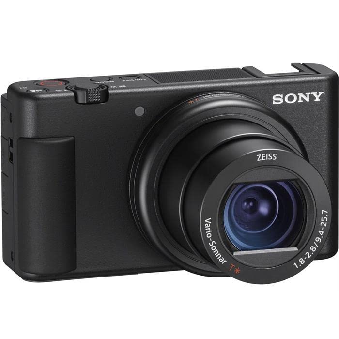 Sony - Cámara vlogging (Eye AF con Seguimiento a Tiempo Real, detección de Fases, prioridad a rostros en Auto Exposición, para Vlogger, Video 4K, Filtro Piel Suave, Micro direccional) Negro