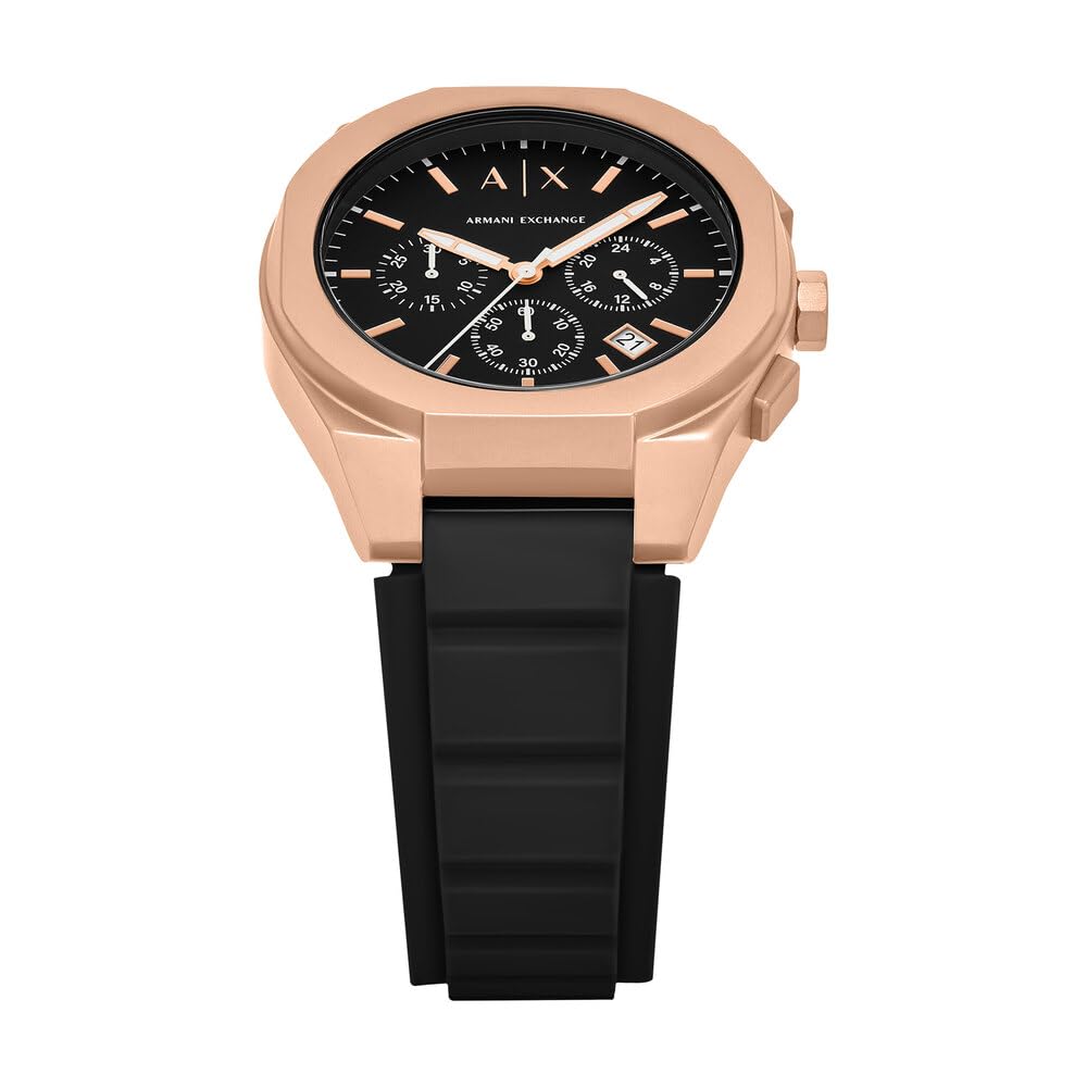 Armani Exchange Orologio da uomo, Movimento cronografico al quarzo e cassa da 42 mm con cinturino in Silicone