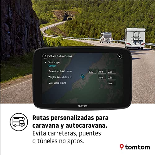 TomTom GPS Navegador para caravanas y Autocaravanas y PDI Go Camper MAX con Pantalla HD de 7"
